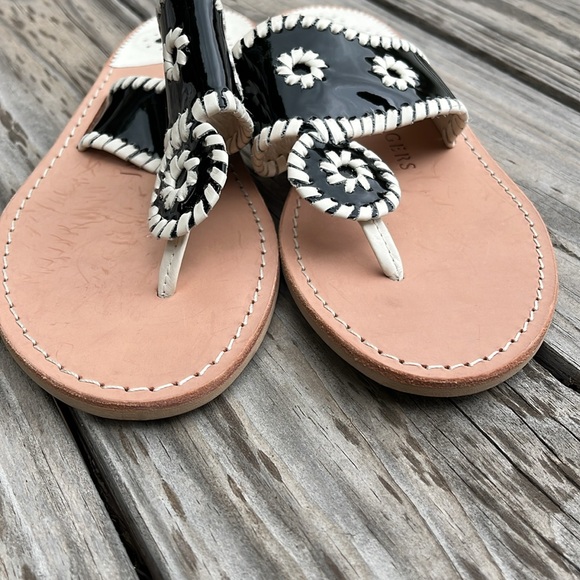 Jack Rogers Jacks Flat Sandal Black White Size 10 - Picture 9 of 9